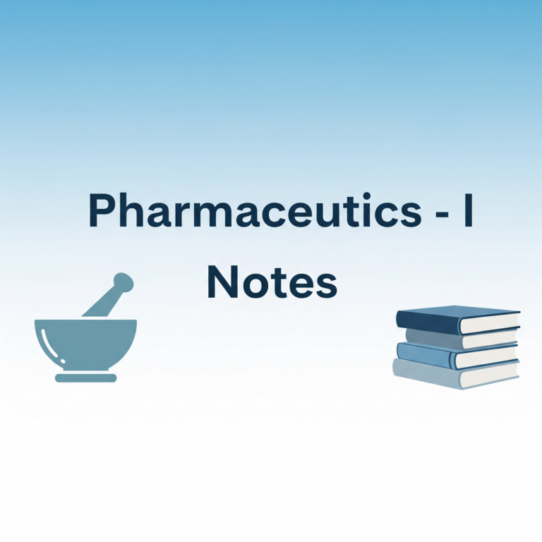 Pharmaceutics – I Notes